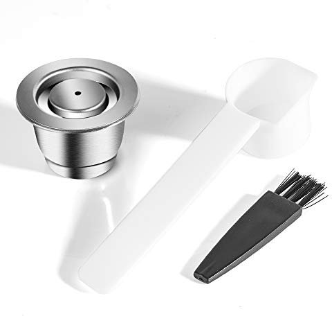 HAILASRE Dosettes réutilisables N Espresso en acier inoxydable rechargeables pour Inissia C40 Essenza Mini C30 Pixie C60Espresso Kit de dosettes de café à faire soi-même