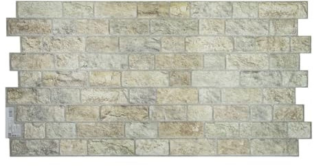 Grace Baltic paneles de pared 3D, revestimiento de PVC, decoración de pared, elásticos, 1 mm de grosor (10, Piedra Beige)
