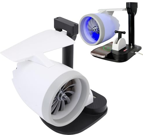 Garsent Ventile del Desktop Turbojet con Umidificatore, Ventilatore Scrivania a Motore a Getto Aereo, Ventola del Motore a Reazione, Ventola del Desktop a Reazione (luce blu)