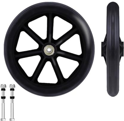 2 Stück Rollstuhl Vorderrad, Ersatzrad für Rollstühle | Manuelle Rollstuhl-Vorderräder, Wird mit zwei Schraubenstange geliefert, Für Rollstühle,Rollatoren,Radersatz (für 8 Zoll)