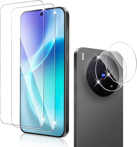 Holilo [2+2 Piezas Para Vivo X300 Protector de Pantalla Cristal Templado + Protector cámara,Vidrio Templado Anti-Arañazos Sin Burbujas Glass Screen Protector