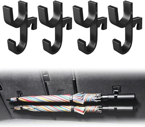 CZlinOduMMX 4 Pezzi Porta Ombrelli per Auto Portaombrelli Auto Bagagliaio Generico Ganci Ombrello Baule Autos per bagagliaio Per SUV Camion (Nero)