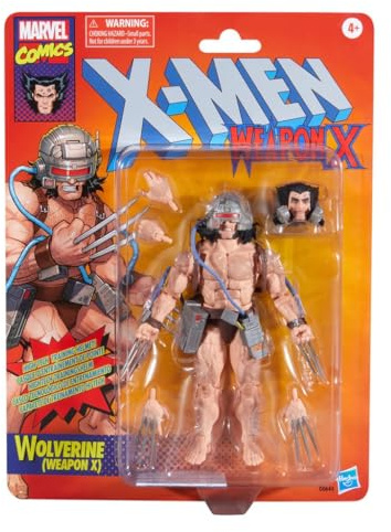 Marvel Legends Retro 15,2 cm Actionfigur X-Men, Exklusive Wolverine (Waffe X)