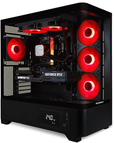 Greed® MKM - High End Gaming PC – AMD Ryzen 5 7500F + Nvidia Geforce RTX 5070Ti 16GB - 4K & Raytracing Rechner - 5,0 GHZ - RGB Computer mit Wasserkühlung - 32GB DDR5 RAM - 1TB SSD + Windows 11 Pro