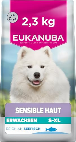Eukanuba Sensitive Skin Hypoallergenic - Complete Dry Dog Food for Adult Dogs with Ocean Fish, 2.3kg