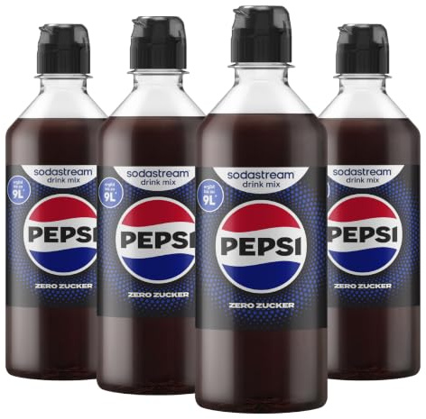 Sodastream Drink Mix Pepsi Zero Zucker, Cola Sirup, 4er Pack (4 x 440 ml)
