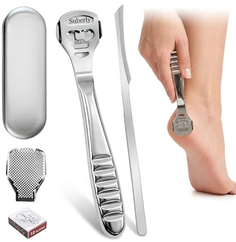 JTENGYAO Stainless Steel Foot Scraper for Hard Skin, Heel Callus Remover Foot File for Cracked Heels, Dry Feet, Home & Salon Use, Rust-Resistant Pedicure Tool