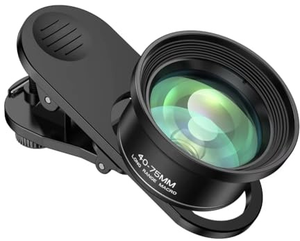 Akfldms Universal 4K UHD 10X Phone Camera Lens Macro Lens with Phone Clip for Smartphone