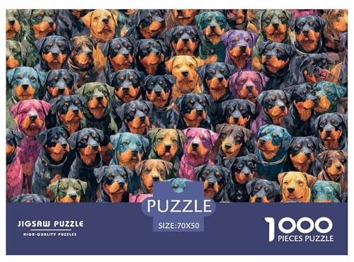 Bunte Hunde 1000 Teile Puzzle Puzzle für Erwachsene Papier Tiermotiv Familienspiel Puzzle Entspannung Gemeinschaft Geschenk 70x50cm/1000pcs