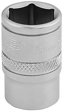 Draper 16539 3/8-Inch Square Drive 6 Point Metric Socket, 13mm Size , Blue