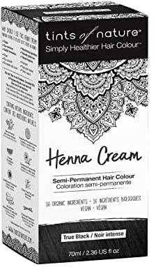 Tints of Nature Black Semi-Permanent Henna Cream Hair Colour, Schwarze Semi-permanente Henna-Creme Haarfarbe, ammoniakfrei und zu 95% natürlich, 70 ml