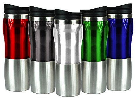 2 x Simpa® Stainless Steel Thermos Car Auto Travel Drinking Mug Cup Tumbler 350ml