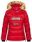 Geographical Norway Damen Winterjacke Belancolie Parka Jacke Schlupfjacke Skijacke Kapuze Webpelz (Rot, XL)