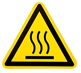 Aufkleber Warnzeichen Warnung vor heißer Oberfläche ISO 7010 Warnaufkleber gelb 20 cm made by MBS-SIGNS in Germany, Größe: 10 Stück