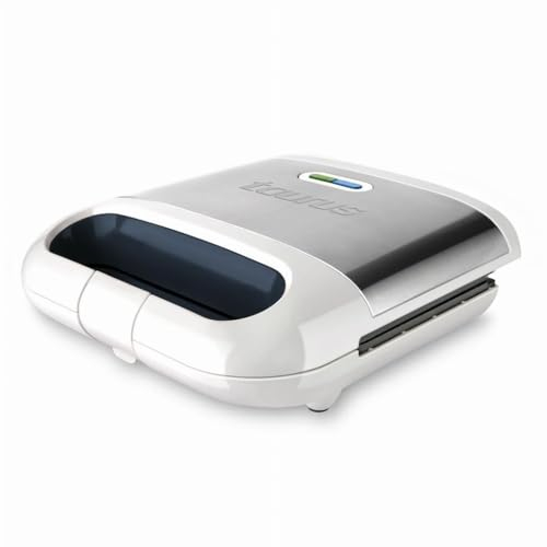 Taurus Sandwichera Phoenix Luxe, Grill, Resultados crujientes, Placas antiadherentes 21.5x12.5 cm, indicador Luminoso de Temperatura, Toque frío, fácil Limpieza, INOX, Plastique