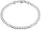 QUADRI - Elegante Armband aus diamantbesetzter Panzerkette (Cubana) für Männer und Frauen aus 925er Echtsilber - Breite 5mm - Länge 18|19|20.30|21.60|23 cm - Zertifikat Made in Italy (20.30 Cm)