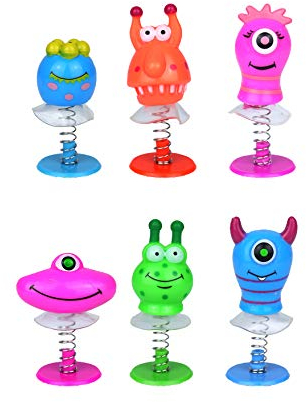 Henbrandt 6x Pièces Monster Jump Ups Ressort Sauteur Mini Monstres pour Enfants, Sacs de Fête Calendrier de l’Avent Cadeau d’Anniversaire Enfant Fille Garçon