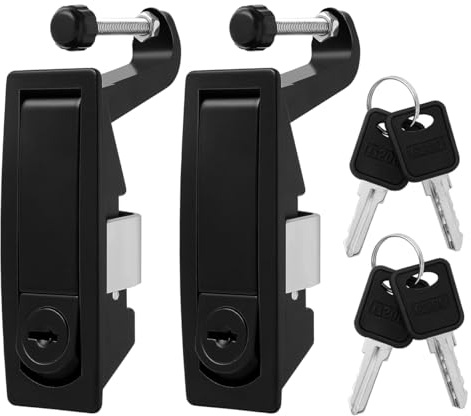 VILLCASE 2pcs Compression Latch Lock, Zinc Alloy Door Lock, Adjustable Sealed Lever Latch with Keys, Hand Operated, Heavy Duty, for Industrial Equipment, Automotive, Marine Door