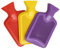 Pack of 3 Mini Hot Water Bottles - Natural Rubber 1 Litre Capacity - 3 Colours in Pack (Red, Yellow and Purple)