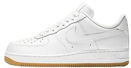 Nike Men's Air Force 1 '07 Low Top Trainers, White White Light Brown White White Rubber Light Brown, 9 UK