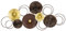 Mel-O-Design GmbH Moderne Metall-Wanddekoration Kreise zum Hängen gold/braun 83 x 38 cm Wandbild Metallbild