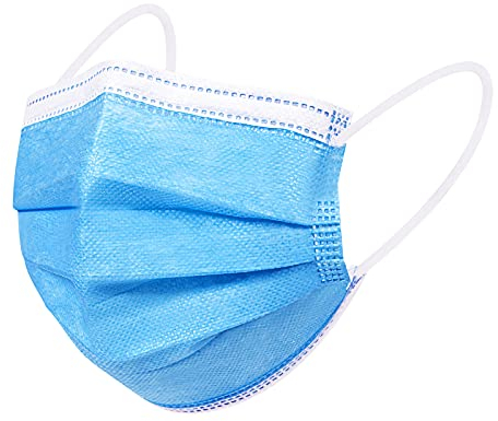 Rousig Maske Einwegmasken 50 stück für Erwachsene, CE Zertifiziert, Bunt Mundschutz, 3 lagig Mund Nasen Schutzmaske,Einweg-Gesichtsmaske (Blau)
