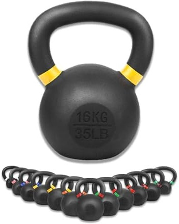 wuuhoo® Kettlebell Rocky, Kugelhantel 4kg - 32kg aus massivem Gusseisen mit Pulverbeschichtung, Gewicht aus Cast Iron, Schwunghantel für Dein Krafttraining - Fitnessgerät für Zuhause 16 kg