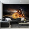 Wallepic Vlies Fototapete Flammen Brennen Motorrad Extreme Sport 254 x 184 Moderne Tapete XXL Rennen 3D Effekt Wohnzimmer Schlafzimmer Büro Flur Mehrfarbig Abstrakt Br.254xHö.184