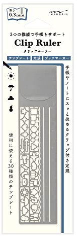 Midori 42289006 Lineal, Clip-Lineal, Silber A