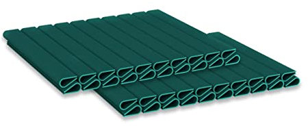 WDB - Befestigungsclips Klemmschienen für Sichtschutzstreifen - Sichtschutz/Windschutz für Garten und Zaun – Doppelstabmattenzaun - für Basic Line - 40 Stück - Grün - RAL 6005