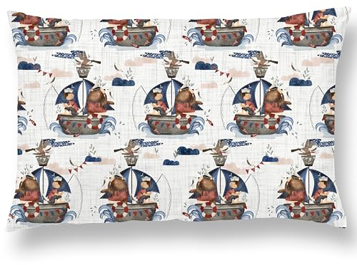 Kinderkissen Mit Kopfkissenbezug Aus Baumwolle 40x60 cm - Kopfkissen Geeignet Für 3 Bis 10 Jahre - Kinder Kuschelkissen - Weiches Kinder Kopfkissen Hypoallergen - Ideal Fürs Bett, Reisen, Schläfchen