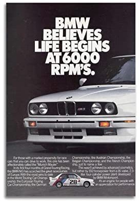 Sportauto-Poster für BMW E30 M3 Rennauto38 Poster, dekoratives Gemälde, Leinwand, Wandposter und Kunstbild, modernes Familien-Schlafzimmer, Dekor-Poster, 40 x 60 cm
