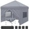 BOKIE Fully Waterproof Pop Up Event Shelter Gazebo with Side and Roller Bag, Canopy Pergola Marquee for Camping Outdoor Garden Party Festival All Seasons (Grey3m x 3m)