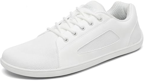 SAGUARO Unisex Barefoot Zapatillas Luck Ⅰ- Minimalistas Hombre Mujer Punto Zapatos Descalzos Exterior Zapatillas Trail Running Flexibles Pies Anchos Fitness para Zero Drop Soles Blanco,GR.42