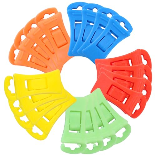 20 Bunte Sockenklammern für Waschmaschine und Trockner Sockenclips, Bunte Sockenclips mit Haken, Mehrzweck Sockenhalter, Mini Wäscheklammern für Socken,Damit Die Socken Immer zusammen Bleiben