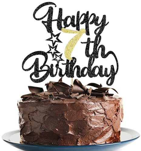 7th Happy birthday cake topper happy birthday cake decoration 7th birthday party decoration gift plugin (7)