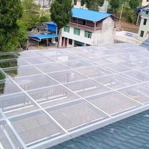 Dachplatten aus Polycarbonat,Acrylplatten Stegplatten,Balcon Zaunschutzbrett,Stoßsicheren und UV-beständig,Frühbeet Ersatzplatten,Vordach für Gewächshaus Carports Überdachung,Anpassbar (1 * 2m)
