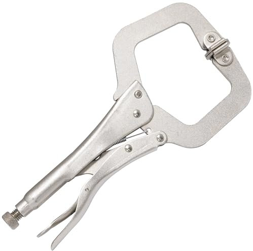 AERZETIX - C68522 - Pince-étau spéciale soudure 280 mm type ''col de cygne à mors mobile'' à mâchoire autobloquante plate à patins orientables - en acier au carbone