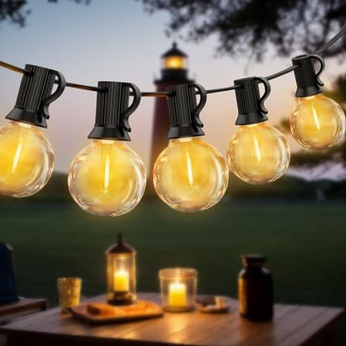 VIFLYKOO Lichterketten für Außen & Innen, 15M 25+3 LED Lichterkette Outdoor Strom, Lichterkette Glühbirnen Außen Innen Wasserdicht Wetterfest für Garten Terrasse, Balkon, Hof, Party Deko