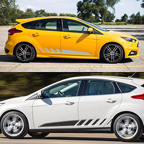 Karosserie Kofferraum Dekoration Aufkleber Taille Linien Aufkleber Tür Seitendekor Aufkleber für Ford Focus MK2 MK3 MK1 MK4 2 3 1,D-Grey
