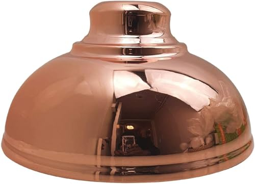 LEDSone Moderner, industrieller, einfach zu montierender, geschwungener Lampenschirm aus Metall für Wand- und Tischlampen-Hängeanhänger mit kostenloser Reduzierplatte 29cm (Rose Gold)