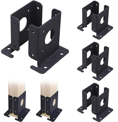YUANGANG Lot de 4 supports de base réglables et résistants en bois pour pergola, pour terrasse, garde-corps, boîtes aux lettres