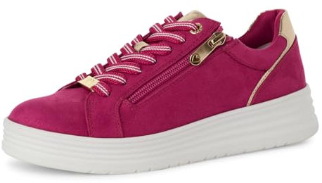 MARCO TOZZI Damen Plateau Sneaker mit Schnürsenkeln Freizeit, Rosa (Pink Comb), 36 EU
