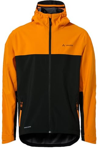 VAUDE Men's Moab Rain Jacket - Wasserdichte MTB-Jacke, 2,5-Lagen-Membran, Unterarmventilation, Aufrollbare Kapuze, Recyceltes Material - Made in Germany