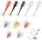 TABKSOLA Gummifische Set,Raubfischköder-Set,5 Stück 1.3g Spinnenköder, 4 Stück1.3gV-Tail Weichköder, mit 3 Jigköpfen