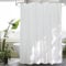 EurCross Rideau de douche - 180 x 190 cm - Blanc - En tissu imperméable - Anti-moisissure - Lavable - Avec 12 anneaux et ourlet lesté