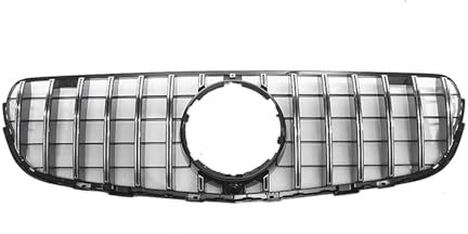 Kühlergrill Front Grill Für merc&edes Für Be&nz GLC W253/X253 2015-2019 GLC300 GLC250 GLC350 Front GT Oberen Stoßfänger Haube Mesh Grill gitter(Silver)