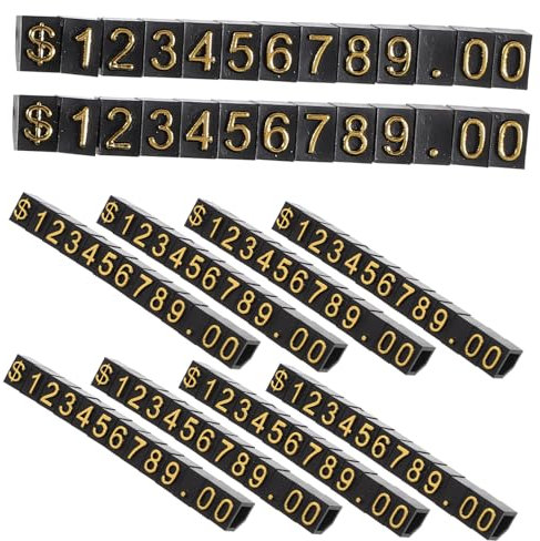 Gatuida 10 Sets Display Tag Blöcke Schmuck Shop Zeichen Metall Einzelhandel Etiketten