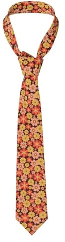 shgwehh Herrenkrawatte im 60er- und 70er-Jahre-Stil, Retro-Stil, Vintage-Blumen, schmale Krawatte, ideal für Dating-Zeremonien, Siehe Abbildung, Einheitsgröße