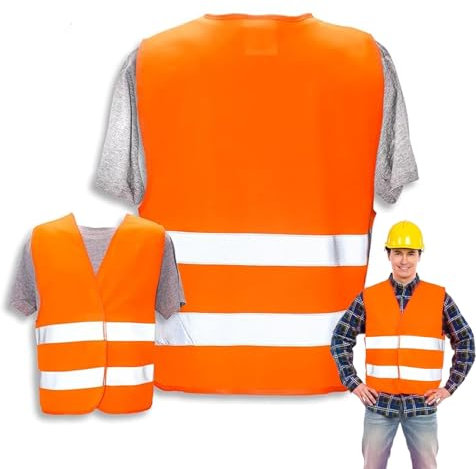 cuhostki Warnweste für Männer Frauen Orange Unisex mit hochwertigem Reflektorstreifen Warn Weste für SECURITY Warn Weste für SECURITY Warnweste mit Reflektorstreifen Arbeitsweste